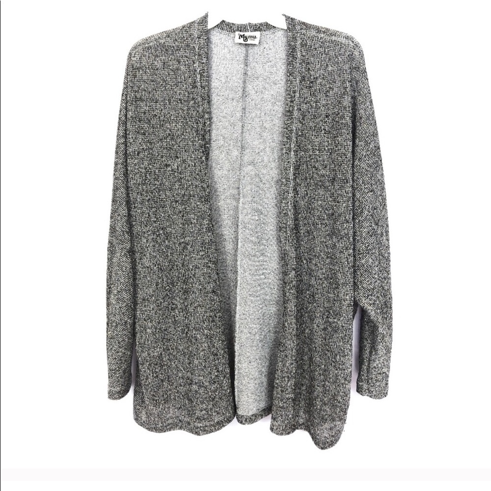 Show Me Your MuMu Grey Shimmer Drape Cardigan